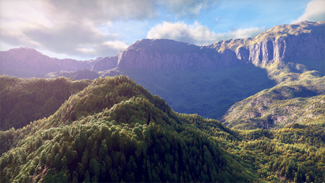 A scene created by Inigo Quilez entirely from continuous SDFs, which can be viewed on [ShaderToy](https://www.shadertoy.com/view/4ttSWf).